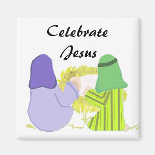 Baby Jesus with Mary and Joseph Magnet