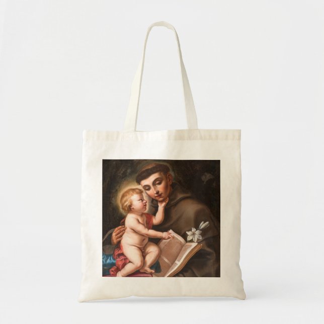 Baby Jesus With St. Anthony Of Padua Tote Bag (Front)