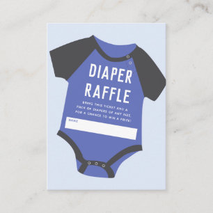 Baby Jumpsuit Blue Diaper Raffle Enclosure Card