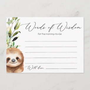 Baby Jungle Animals Advice Card