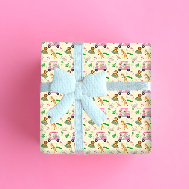 Baby Jungle Animals Golfing Baby Shower   Wrapping Paper Sheet (Creator Uploaded)
