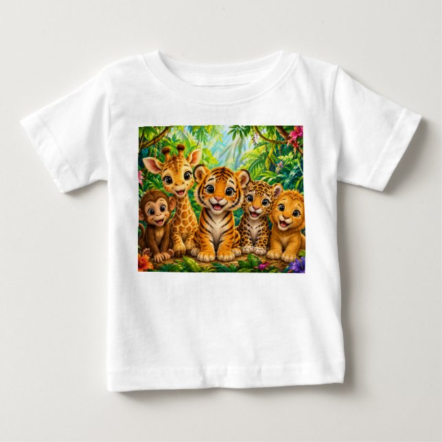 Baby Jungle Animals T-Shirt (Front)