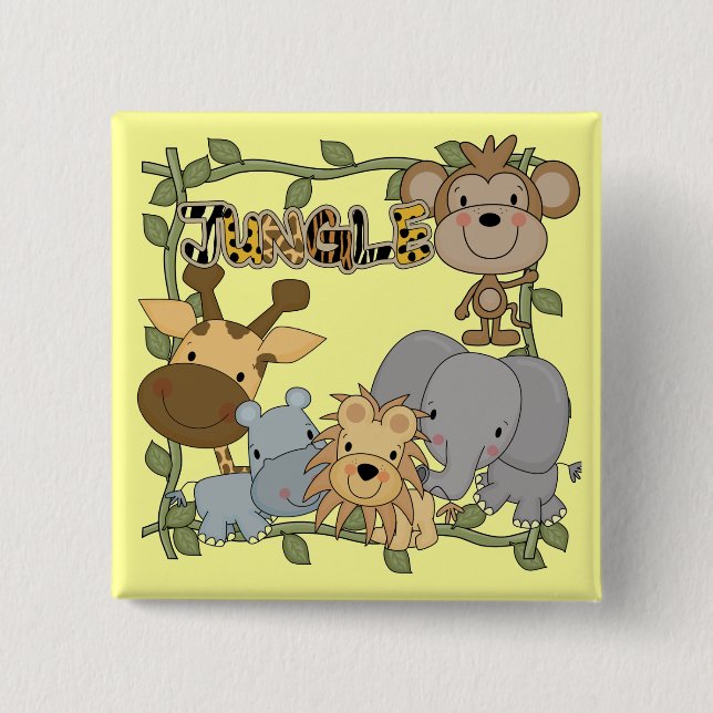 Baby Jungle Animals Tshirts and Gifts 15 Cm Square Badge (Front)