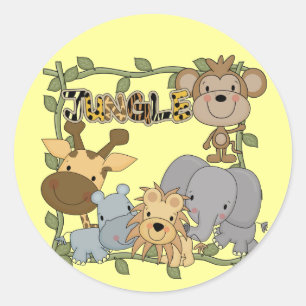 Baby Jungle Animals Tshirts and Gifts Classic Round Sticker