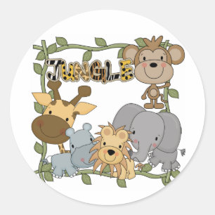 Baby Jungle Animals Tshirts and Gifts Classic Round Sticker