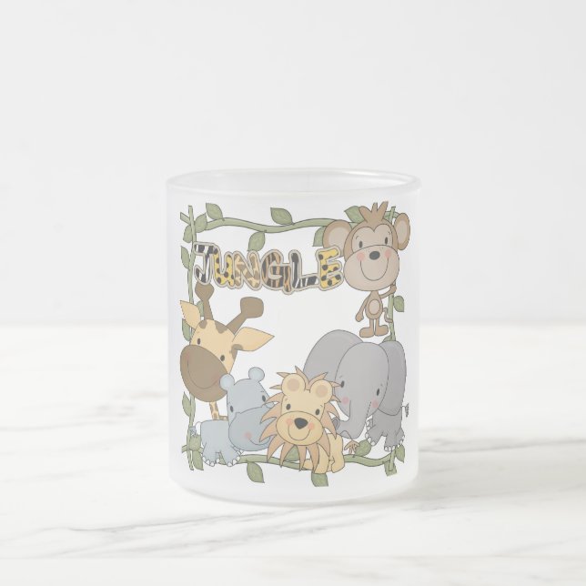 Baby Jungle Animals Tshirts and Gifts Frosted Glass Coffee Mug (Center)
