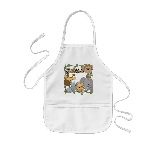 Baby Jungle Animals Tshirts and Gifts Kids Apron (Front)