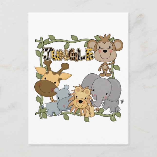 Baby Jungle Animals Tshirts and Gifts Postcard (Front)