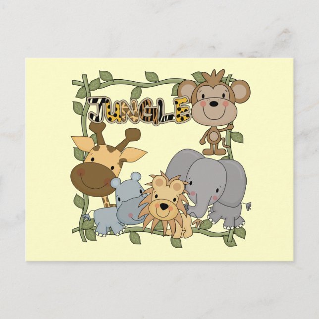 Baby Jungle Animals Tshirts and Gifts Postcard (Front)