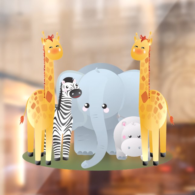 Baby Jungle Animals  Window Cling (Sheet 2)