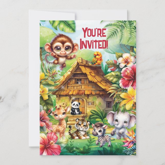 Baby Jungle Party Invitation (Front)