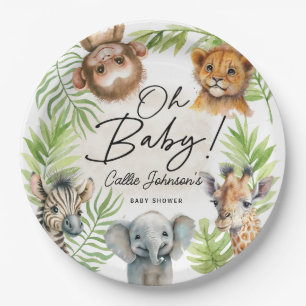 Baby Jungle Safari Animal  Paper Plate