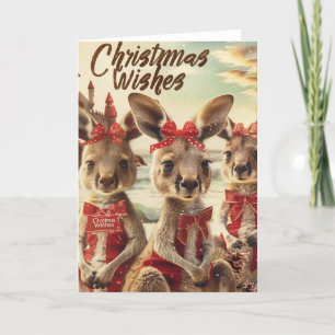 Baby Kangaroo Christmas Digital Art Holiday Card