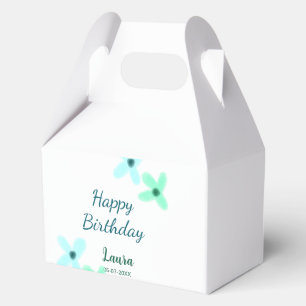 Baby kids 1st birthday add name blue green pastel favour box