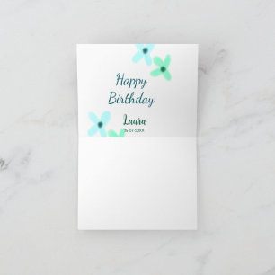 Baby kids 1st birthday add name blue green pastel thank you card