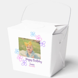 Baby kids 1st birthday add name date add photo favour box