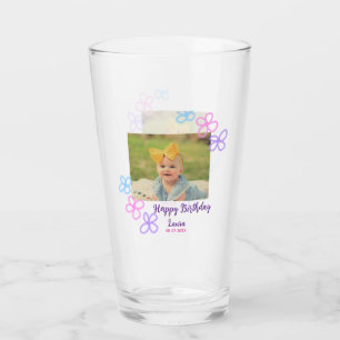 Baby kids 1st birthday add name date add photo glass