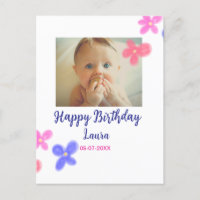 Baby kids 1st birthday add name date add photo