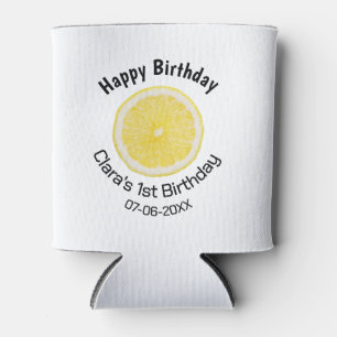 Baby kids 1st birthday lemon slice add name date m can cooler