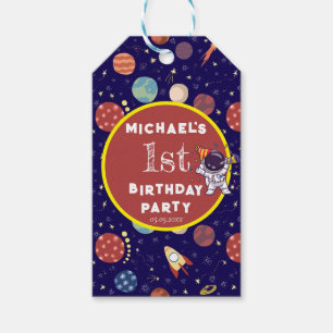Baby Kids Astronaut Space Any Age Birthday Party  Gift Tags