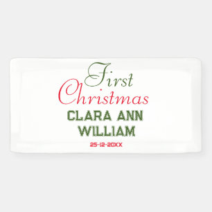 BABY KIDS FIRST CHRISTMAS HOLIDAY ADD NAME TEXT YE BANNER