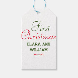 BABY KIDS FIRST CHRISTMAS HOLIDAY ADD NAME TEXT YE GIFT TAGS