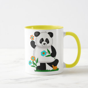 Baby Kids Panda With Flowers 2 Mug