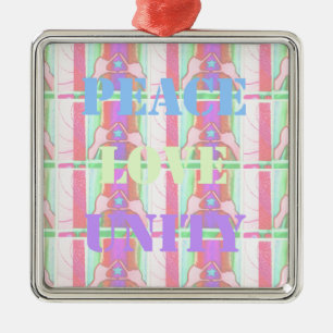 Baby Kids Peace Love Unity Hakuna Matata design.p Metal Tree Decoration