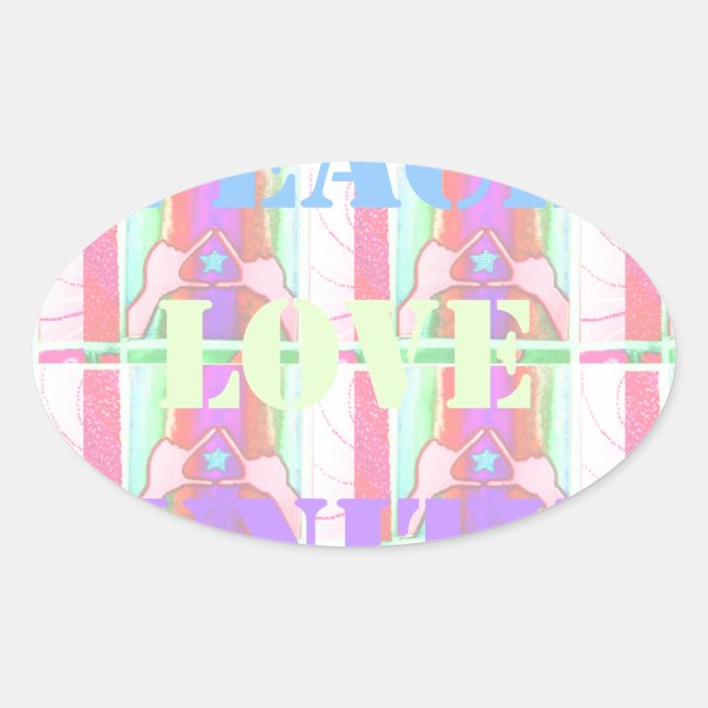 Baby Kids  Peace Love Unity Hakuna Matata design.p Oval Sticker (Front)