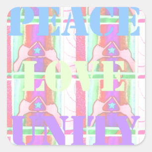 Baby Kids  Peace Love Unity Hakuna Matata design.p Square Sticker