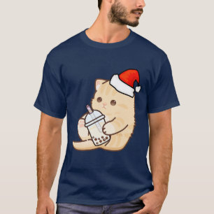 Baby Kitten Loves Boba For Christmas T-Shirt