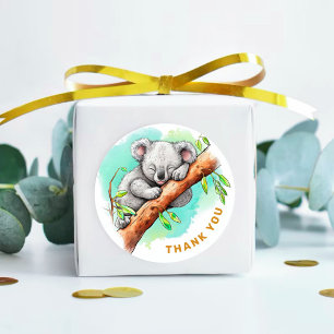 Baby Koala Baby Shower Thank You  Classic Round Sticker