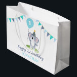 Baby Koala Balloon Party Flag Birthday Large Gift Bag<br><div class="desc">These cute birthday gift bag feature a cute baby koala wearing a party hat and holding a balloon with party flags decoration. Personalise the birthday gift bag by adding your child's name and age.</div>