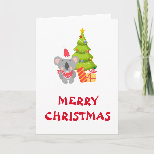 Baby Koala Christmas Folded Greeting Card (Front)