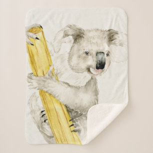 Baby Koala   Cute & Furry Sherpa Blanket