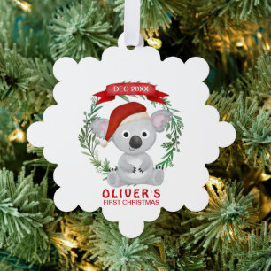 Baby Koala First Christmas  Tree Decoration Card