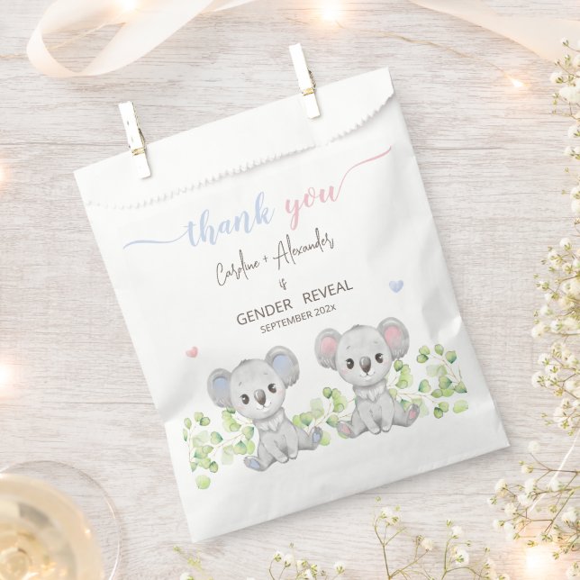 Baby Koala Gender Reveal Party Favour Bags. Favour Bags (Clipped)