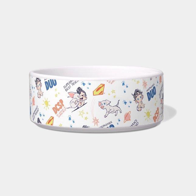 Baby Krypto & Superman Pattern Bowl (Front)