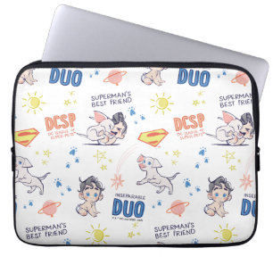 Baby Krypto & Superman Pattern Laptop Sleeve
