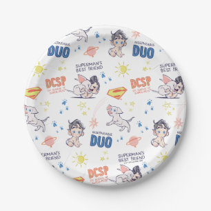 Baby Krypto & Superman Pattern Paper Plate