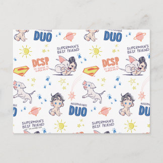 Baby Krypto & Superman Pattern Postcard