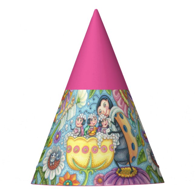 Baby Ladybugs Bubblebath PARTY HAT * Customise (Front)