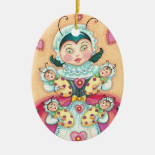 Baby Ladybugs MOM CHRISTMAS ORNAMENT Customise