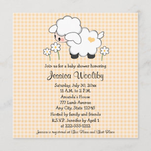 Baby Lamb Baby Shower Invitations Gender Neutral