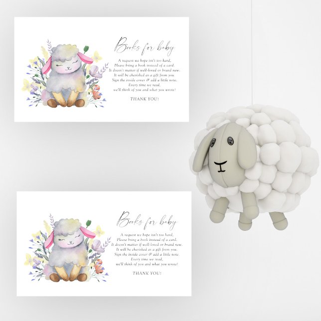 Baby Lamb elegant baby book request Enclosure Card (Creator Uploaded)