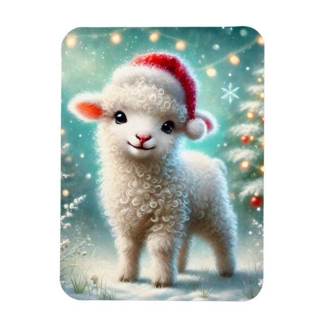 Baby Lamb First Christmas Magnet (Vertical)