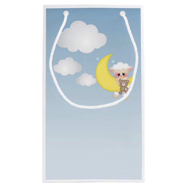 Baby Lamb, Moon and Clouds Small Gift Bag (Back)