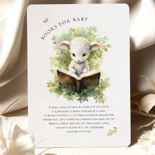 Baby Lamb Reading Watercolor Baby Shower Enclosure