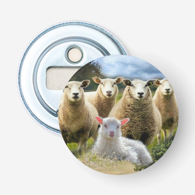 Baby Lamb Sheep Herd Flock Bottle Opener (Front)