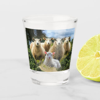 Baby Lamb Sheep Herd Flock Shot Glass